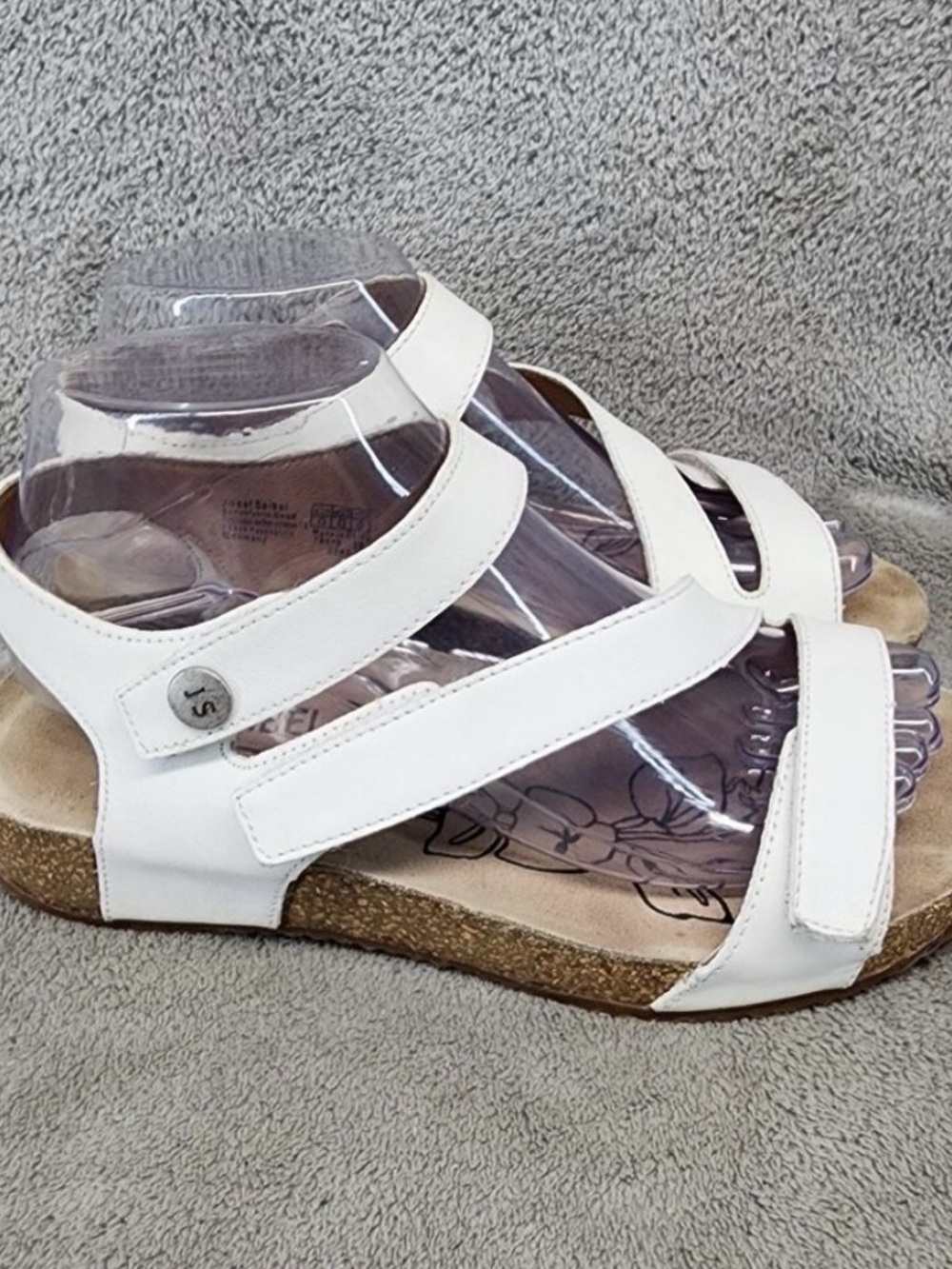 Josef Seibel Shoes Womens Size EU 38 US 7 White Leather Tonga Strappy Sandals